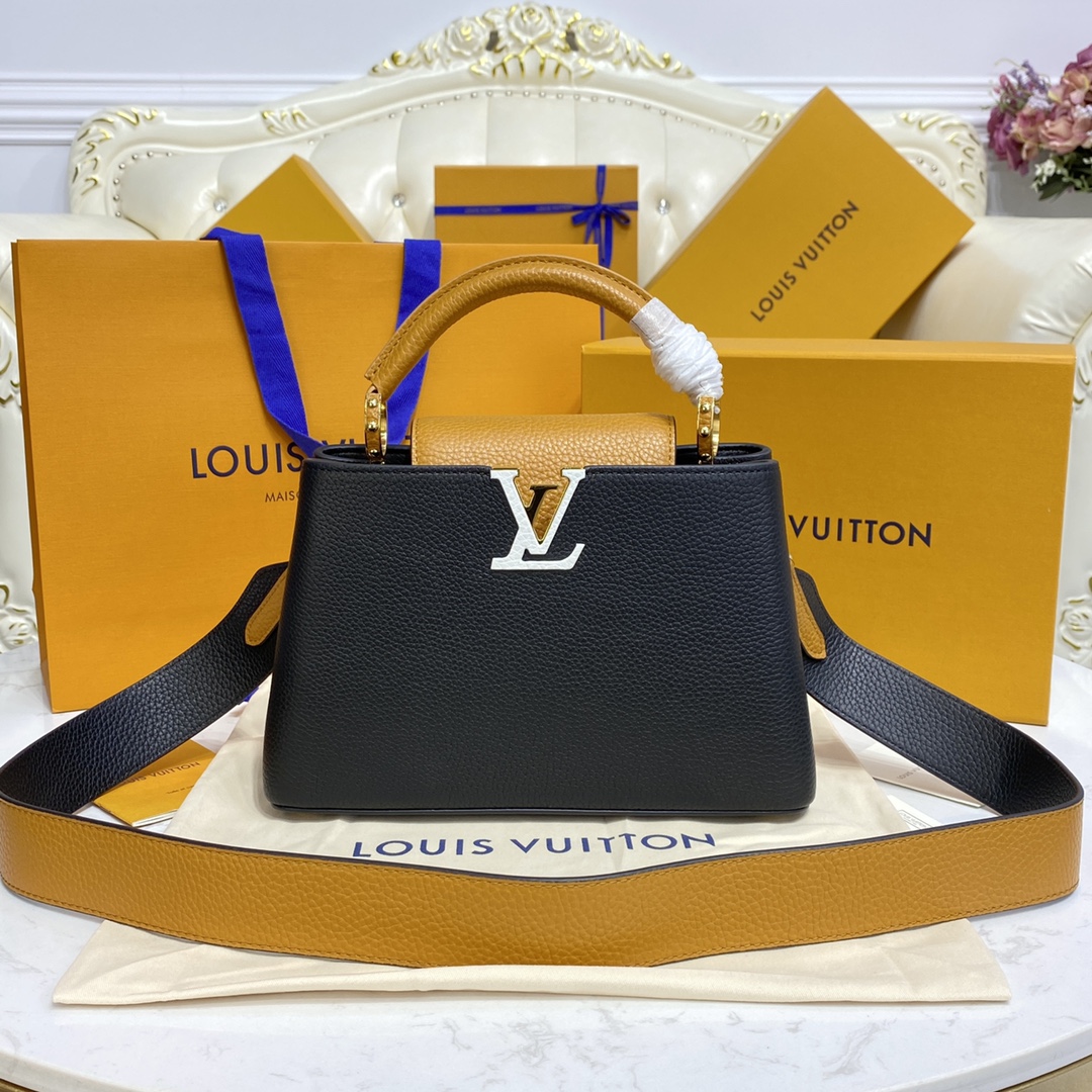 Louis Vuitton LV Capucines Store
 Bags Handbags Black Yellow Embroidery Fabric M59466