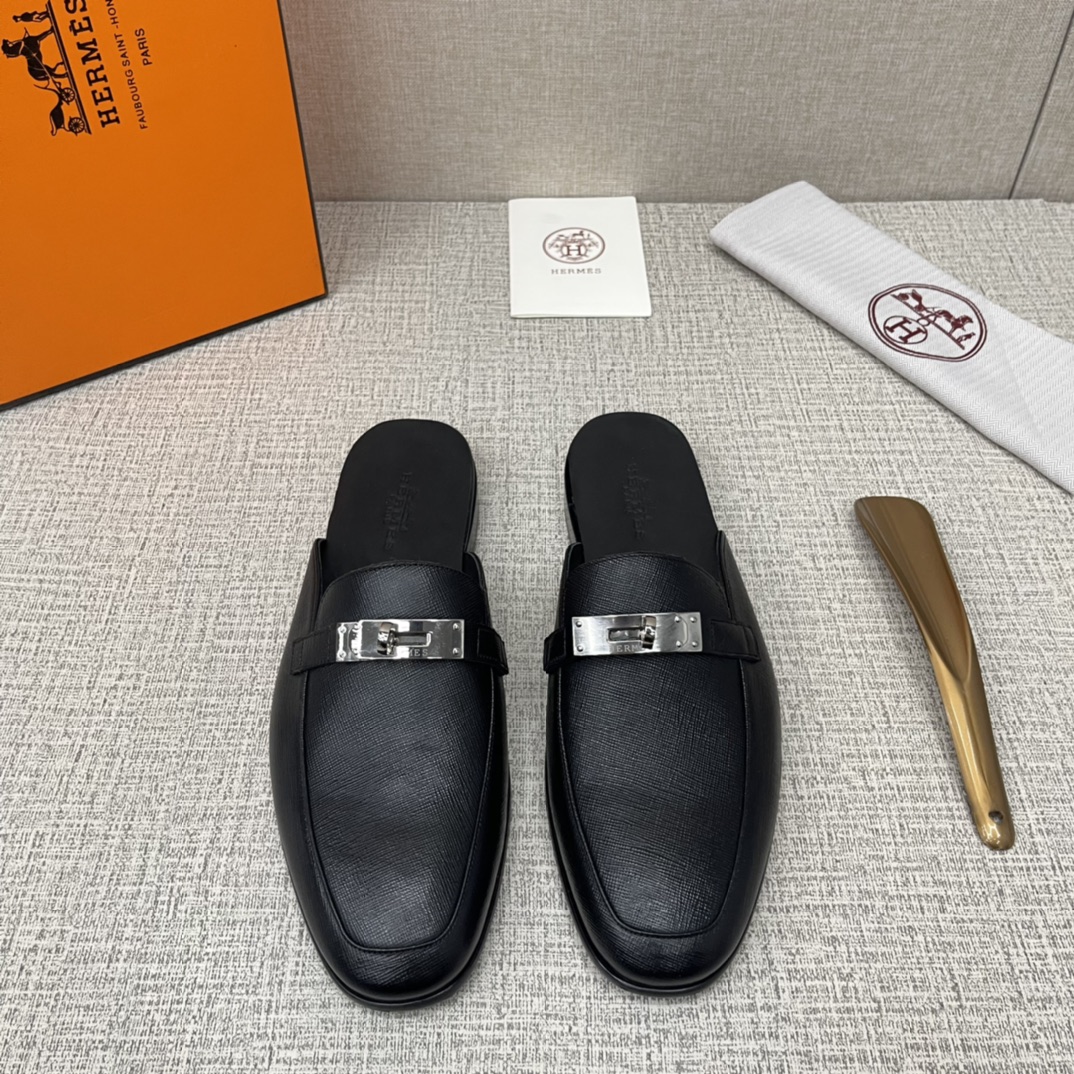 💋💍Zapatos semideslizantes clásicos con suela de cuero para hombre Herme* de H. Imprescindible en el probador, el mule…