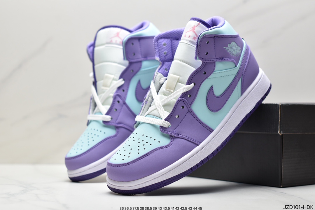 140 耐克 Air Jordan 1 Mid”Court Purple”AJ1乔丹一代中帮篮球鞋554724-201