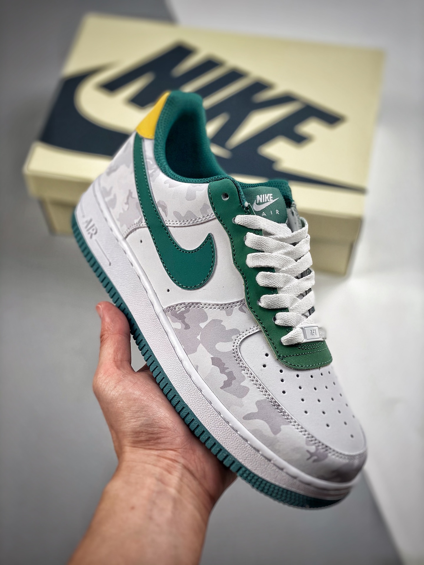-3 Nike Air Force1 Low "Camuflaje de tinta", zapatilla casual de caña baja estilo Air Force One, costura de dobladillo,…