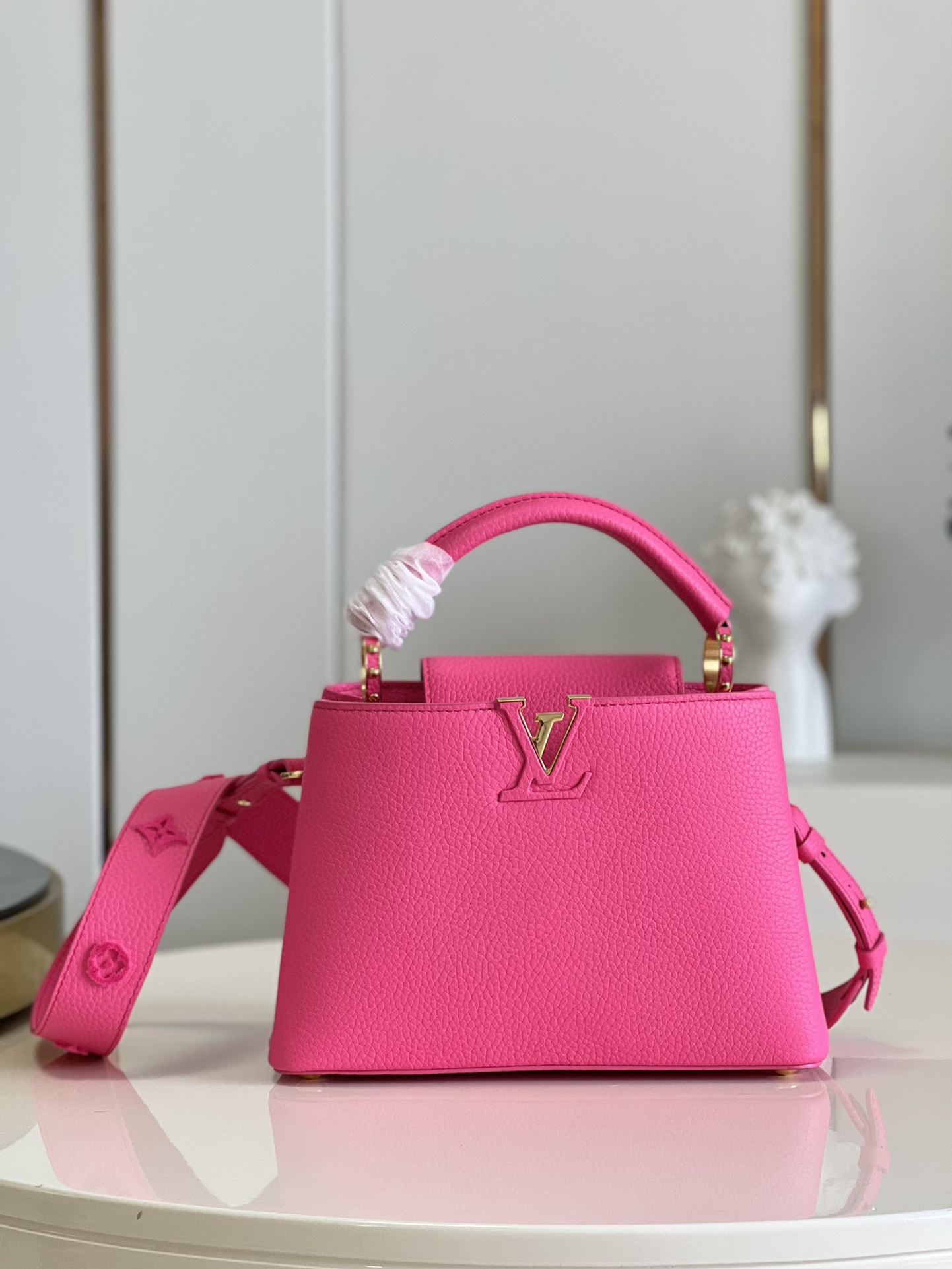 Louis Vuitton LV Capucines Bags Handbags Red Cowhide Velvet M20848