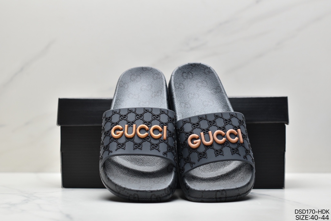 GUCCI Gucci Wmns Rubber Alide Aandal one-word drag all-match retro sandals