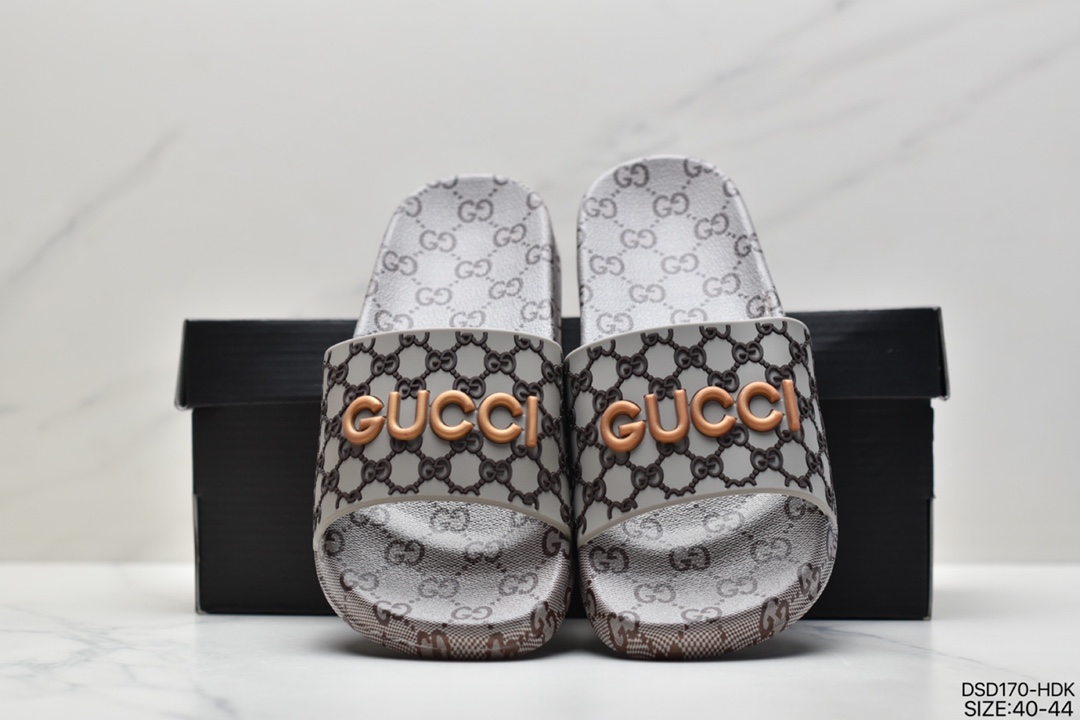 GUCCI Gucci Wmns Rubber Alide Aandal one-word drag all-match retro sandals