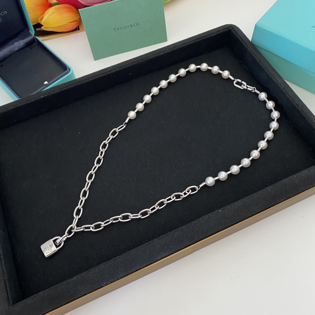Tiffany класічны крыжаваны двухколерны калье з тоўстым залатым пакрыццём, элегантнае і мілае, раскошнае і шыкоўнае — найвышэйшая якасць