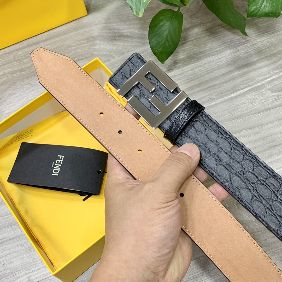 FENDl芬迪宽40MM双面原版小牛