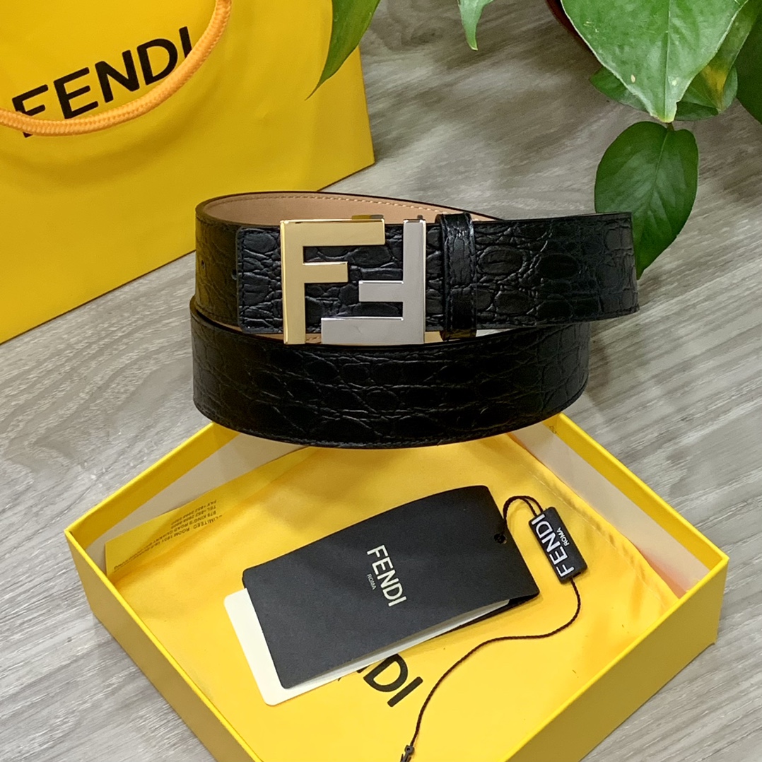 FENDl芬迪宽40MM双面原版小牛
