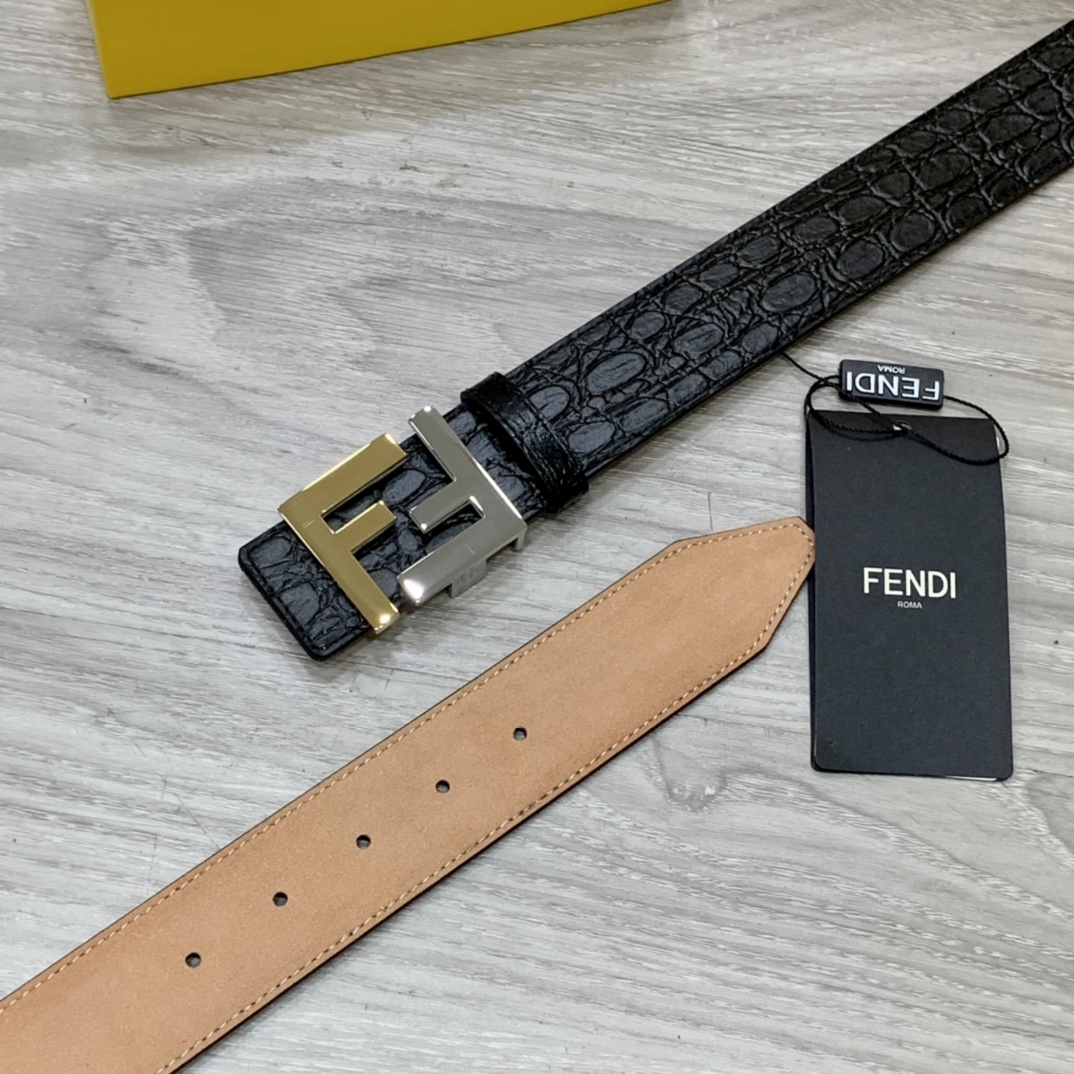 FENDl芬迪宽40MM双面原版小牛