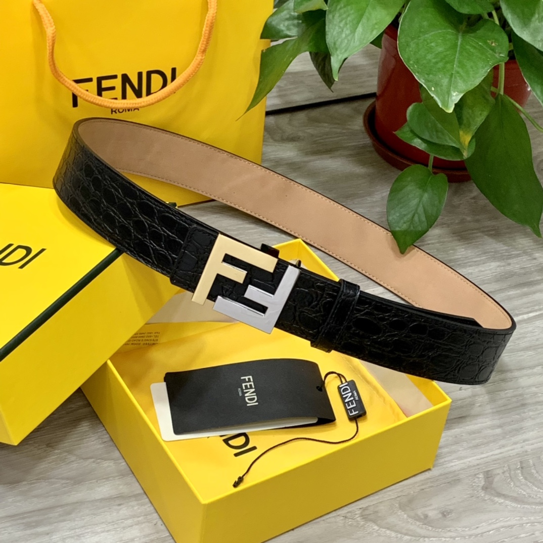 FENDl芬迪宽40MM双面原版小牛