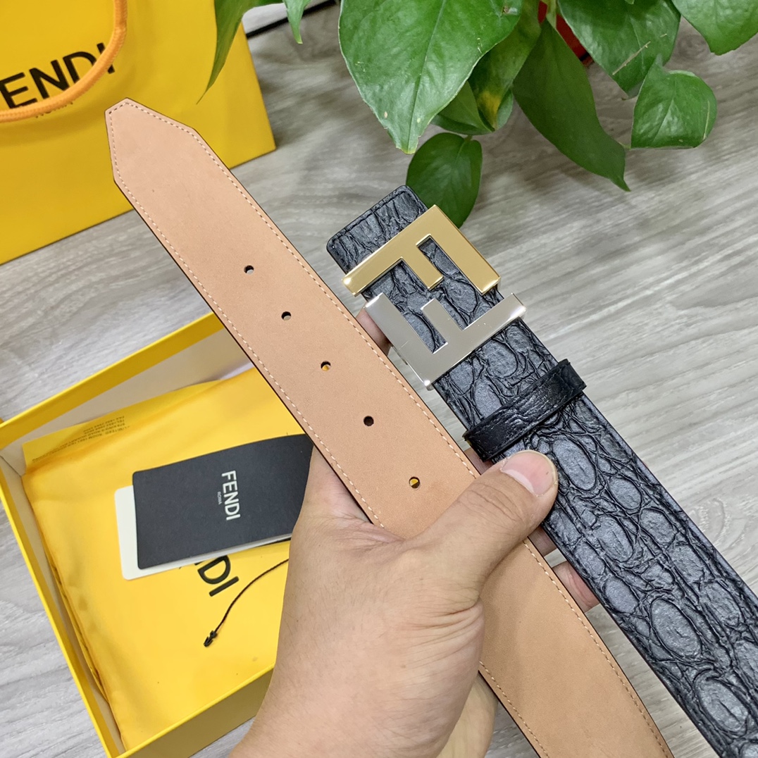 FENDl芬迪宽40MM双面原版小牛