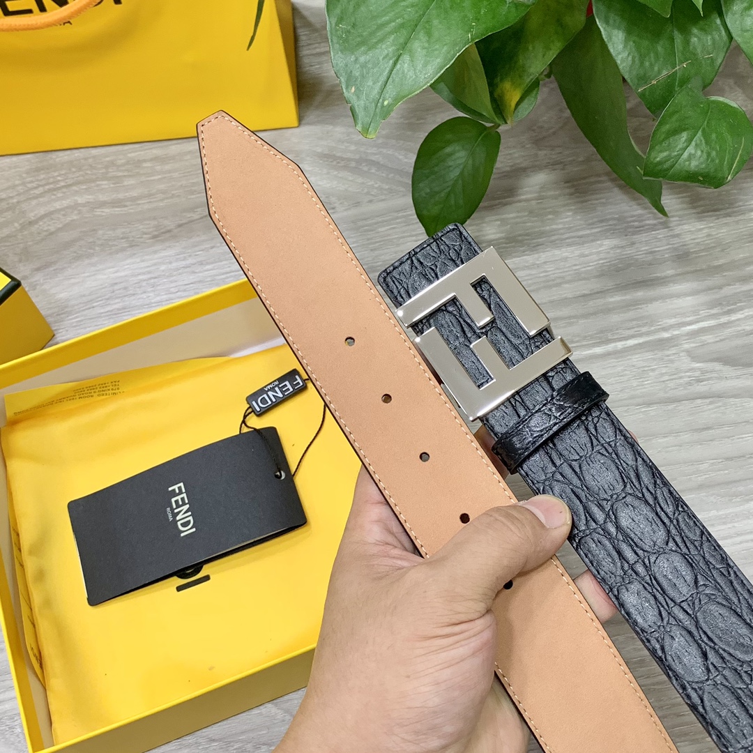 FENDl芬迪宽40MM双面原版小牛