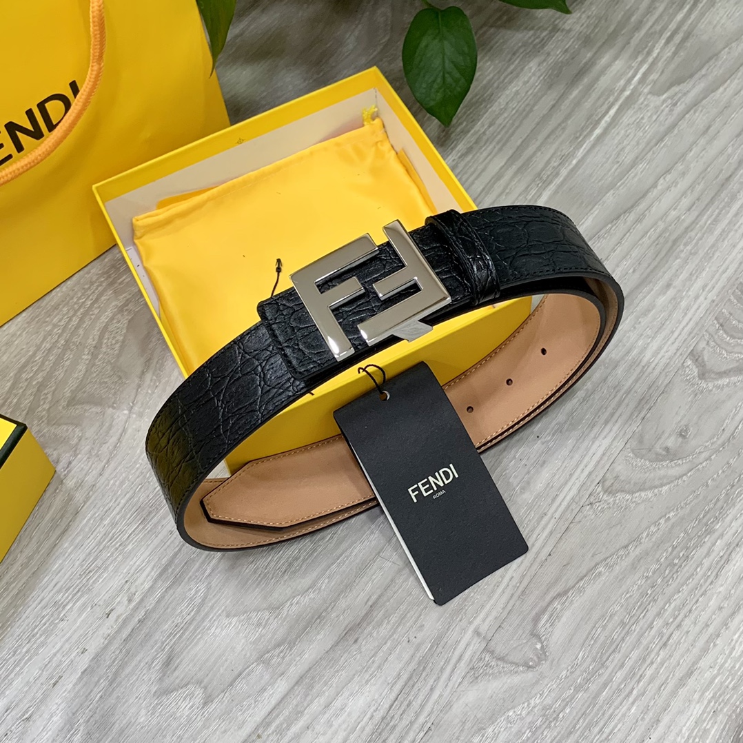 FENDl芬迪宽40MM双面原版小牛