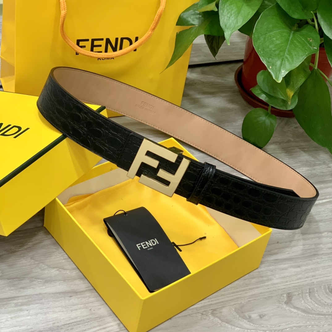 FENDl芬迪宽40MM双面原版小牛