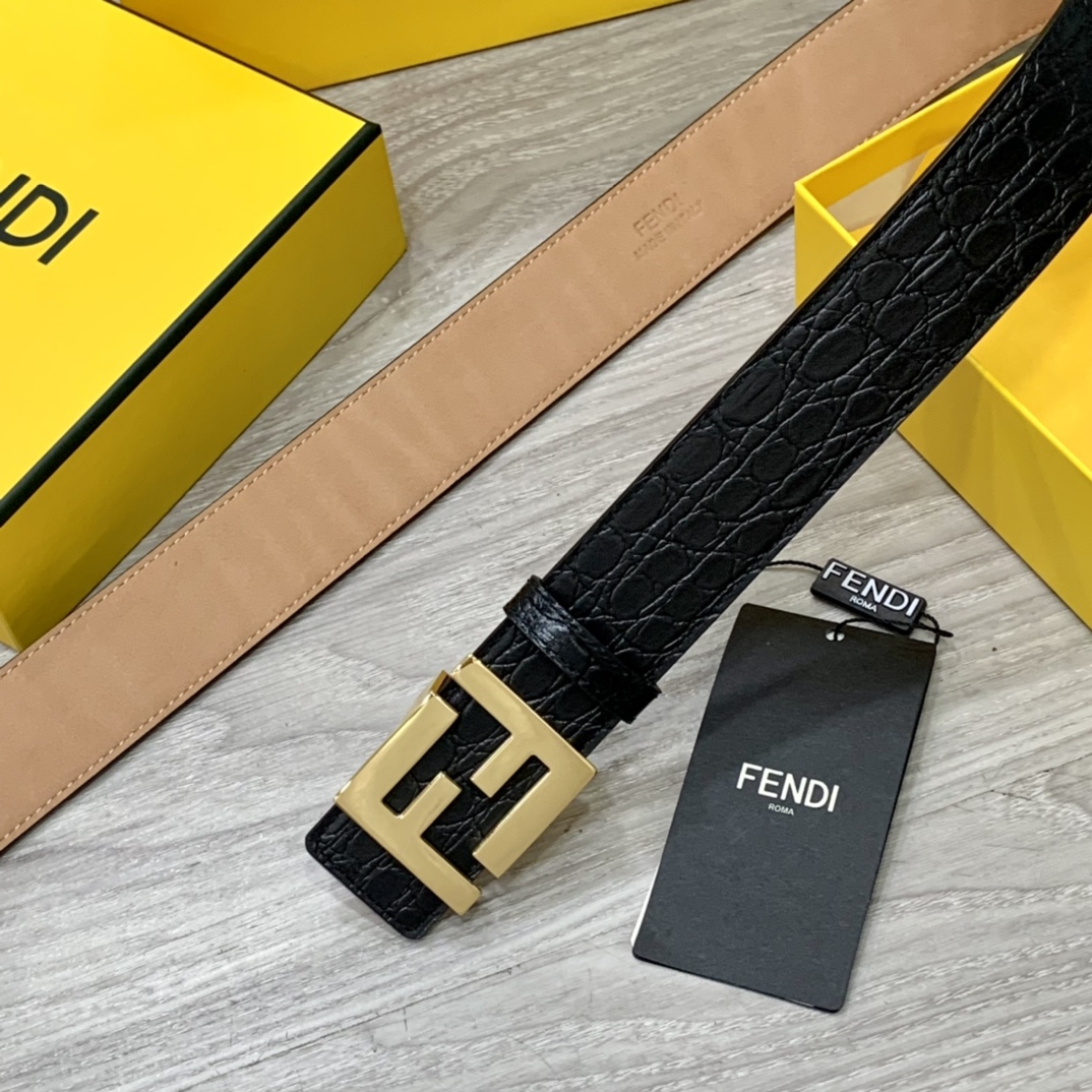 FENDl芬迪宽40MM双面原版小牛
