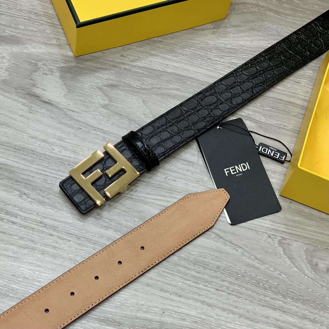 FENDl芬迪宽40MM双面原版小牛