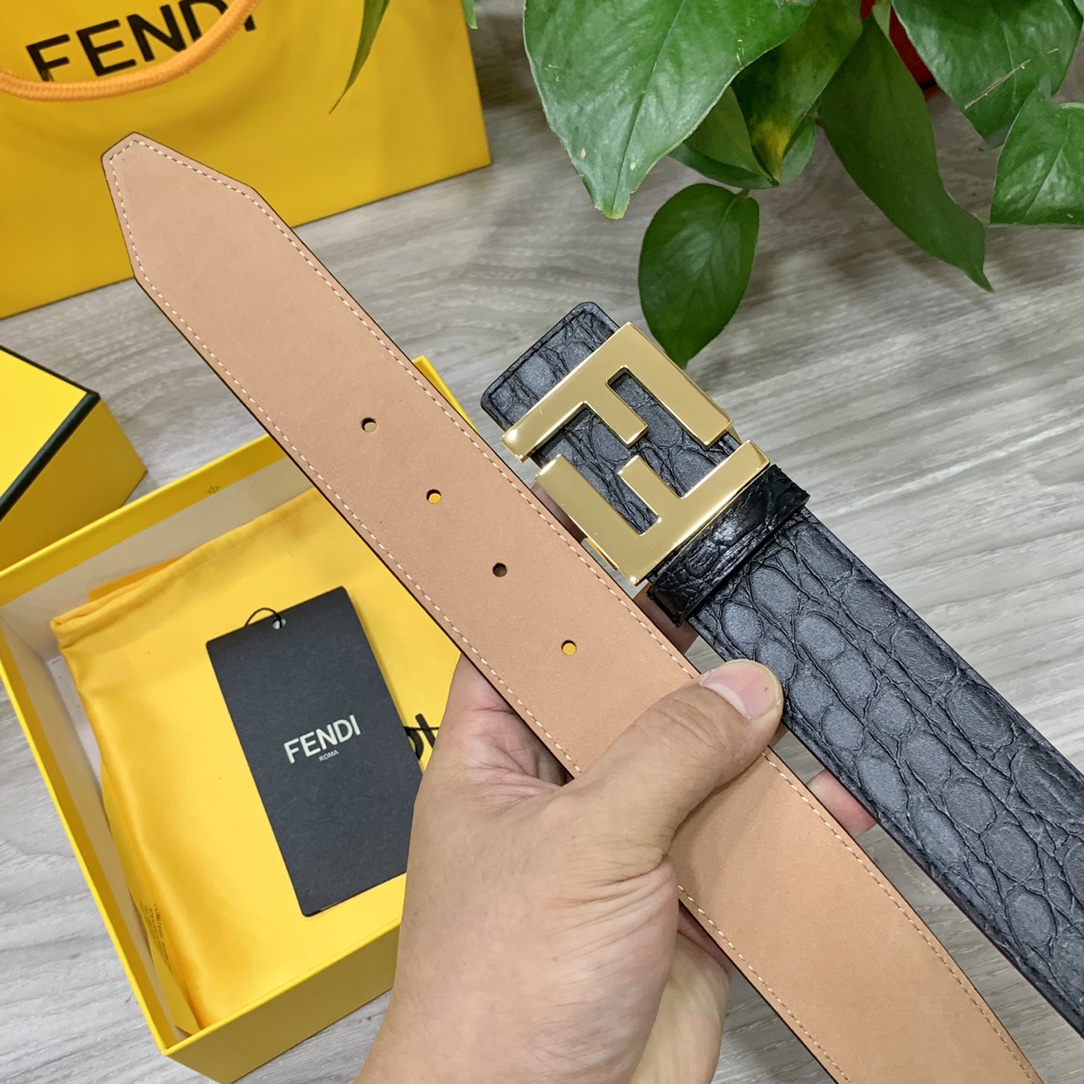 FENDl芬迪宽40MM双面原版小牛