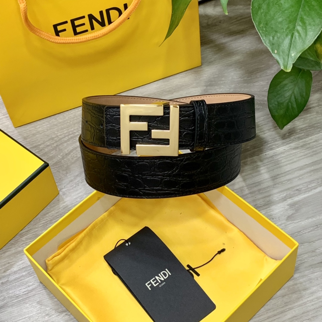 FENDl芬迪宽40MM双面原版小牛