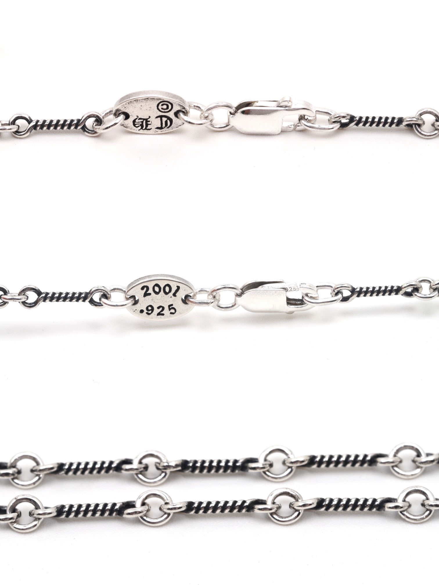 Chrome Hearts 𝐡𝐞𝐚𝐫𝐭𝐬 克罗心 做旧 黑钻大小十字架项链