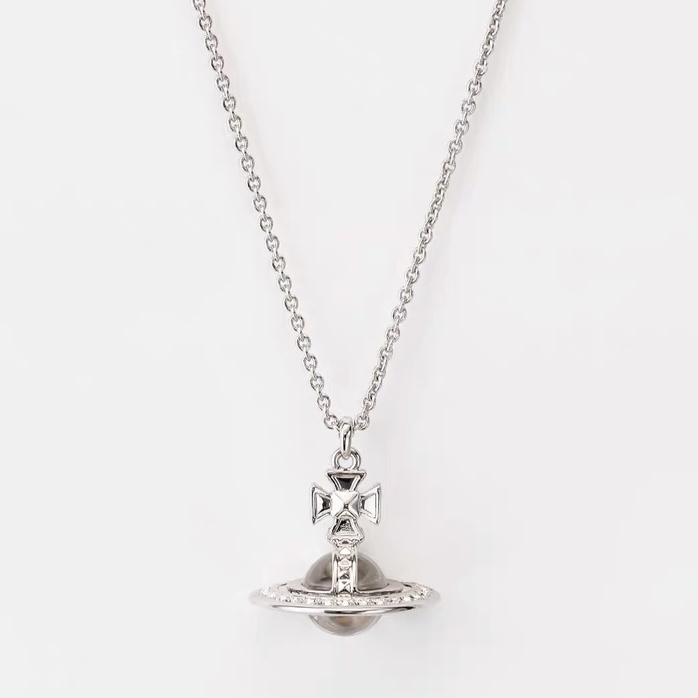 NO:103493,Vivienne Saturn Diamond Three-dimensional Planet Necklace, Queen Mother's Necklace, Necklace19860909Vivienne土星镶钻立体星球项链,西太后项链,necklace,Jewelry