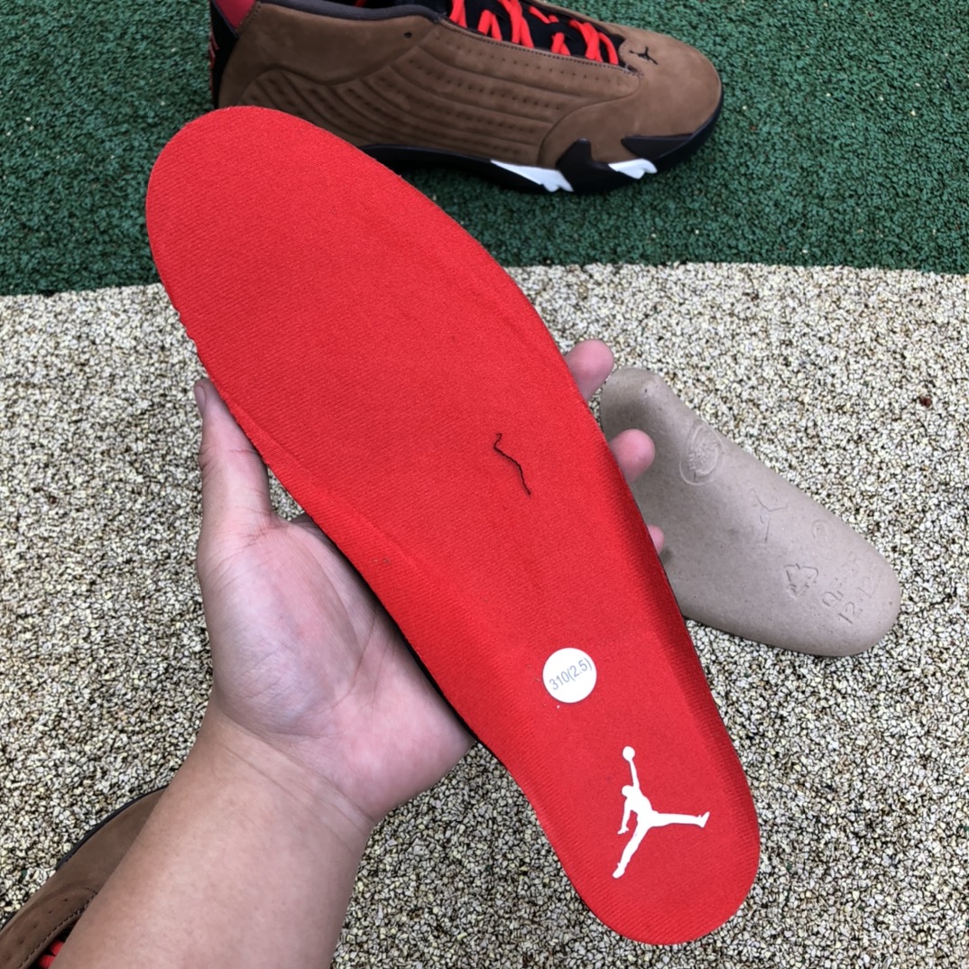 细节图- aj14小兵马俑 AJ14古铜色黑棕咖啡男小兵马俑篮球鞋DO9406-200