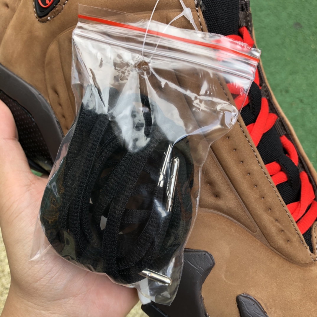 细节图- aj14小兵马俑 AJ14古铜色黑棕咖啡男小兵马俑篮球鞋DO9406-200