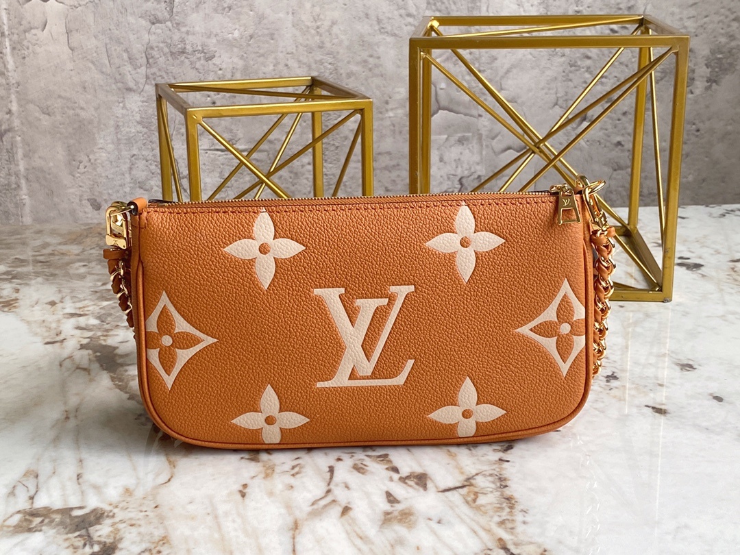 顶级原单M45777土黄麻将包系列MultiPochetteAccessories手袋以Monogram
