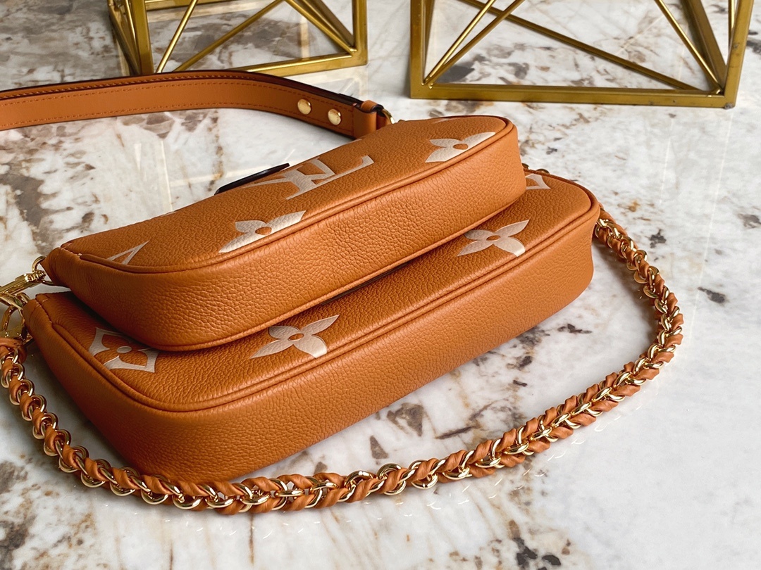 顶级原单M45777土黄麻将包系列MultiPochetteAccessories手袋以Monogram