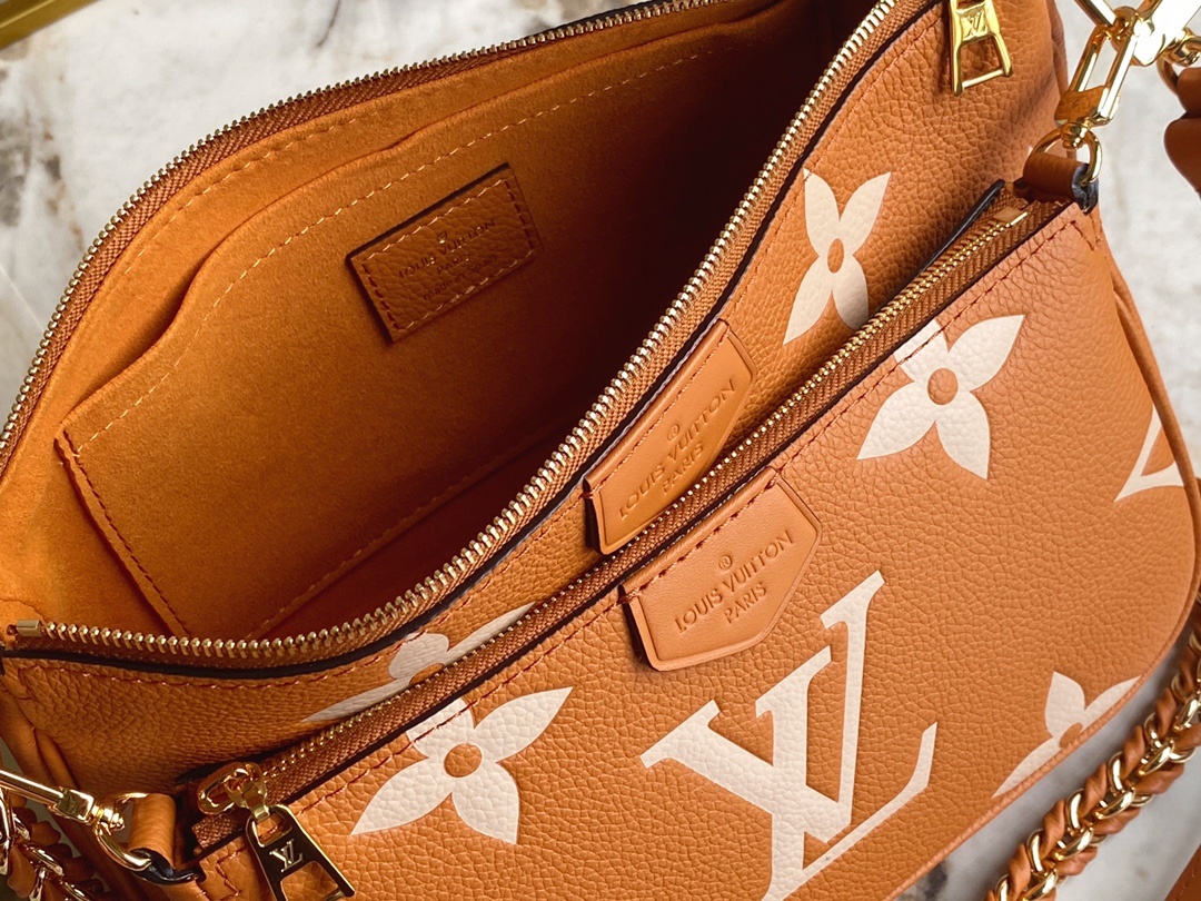 顶级原单M45777土黄麻将包系列MultiPochetteAccessories手袋以Monogram