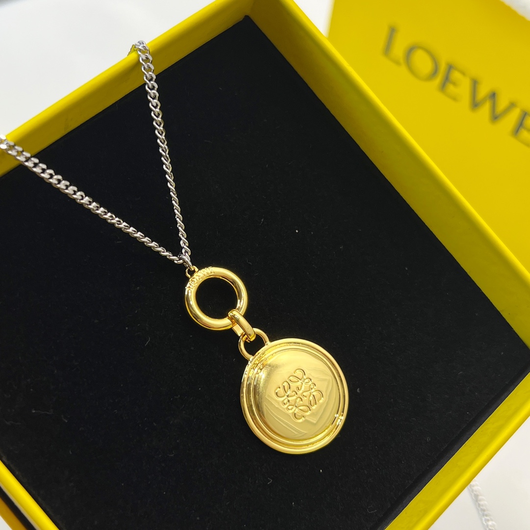 LOEWE罗意威圆饼双层项链