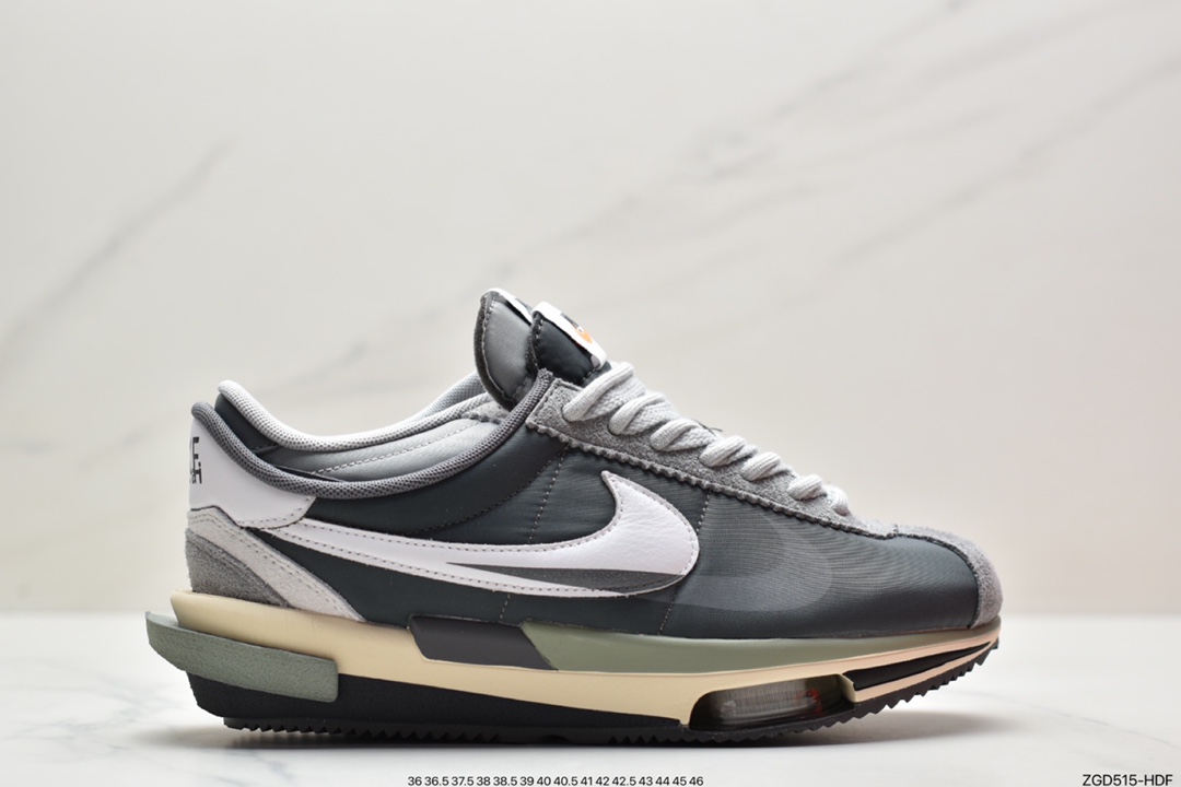 290 Sacai x Nike Air Zoom Cortez SP 4.0”Grey White”4.0系列改良阿甘低帮解慢跑鞋DQ0581-100