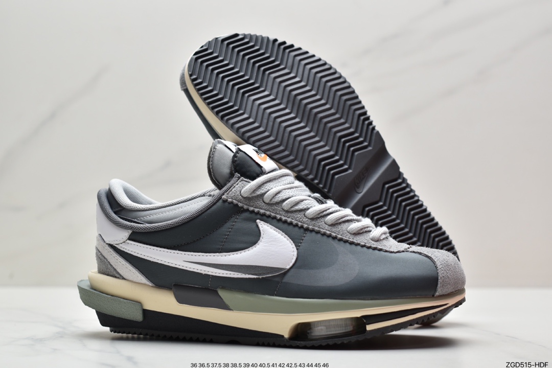 290 Sacai x Nike Air Zoom Cortez SP 4.0”Grey White”4.0系列改良阿甘低帮解慢跑鞋DQ0581-100