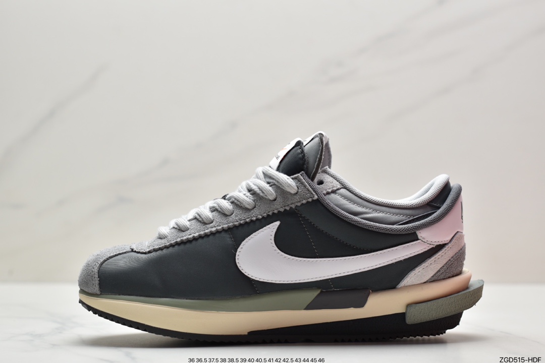 290 Sacai x Nike Air Zoom Cortez SP 4.0”Grey White”4.0系列改良阿甘低帮解慢跑鞋DQ0581-100