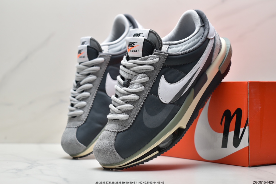 290 Sacai x Nike Air Zoom Cortez SP 4.0”Grey White”4.0系列改良阿甘低帮解慢跑鞋DQ0581-100