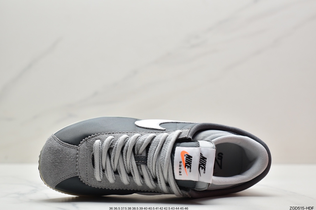 290 Sacai x Nike Air Zoom Cortez SP 4.0”Grey White”4.0系列改良阿甘低帮解慢跑鞋DQ0581-100