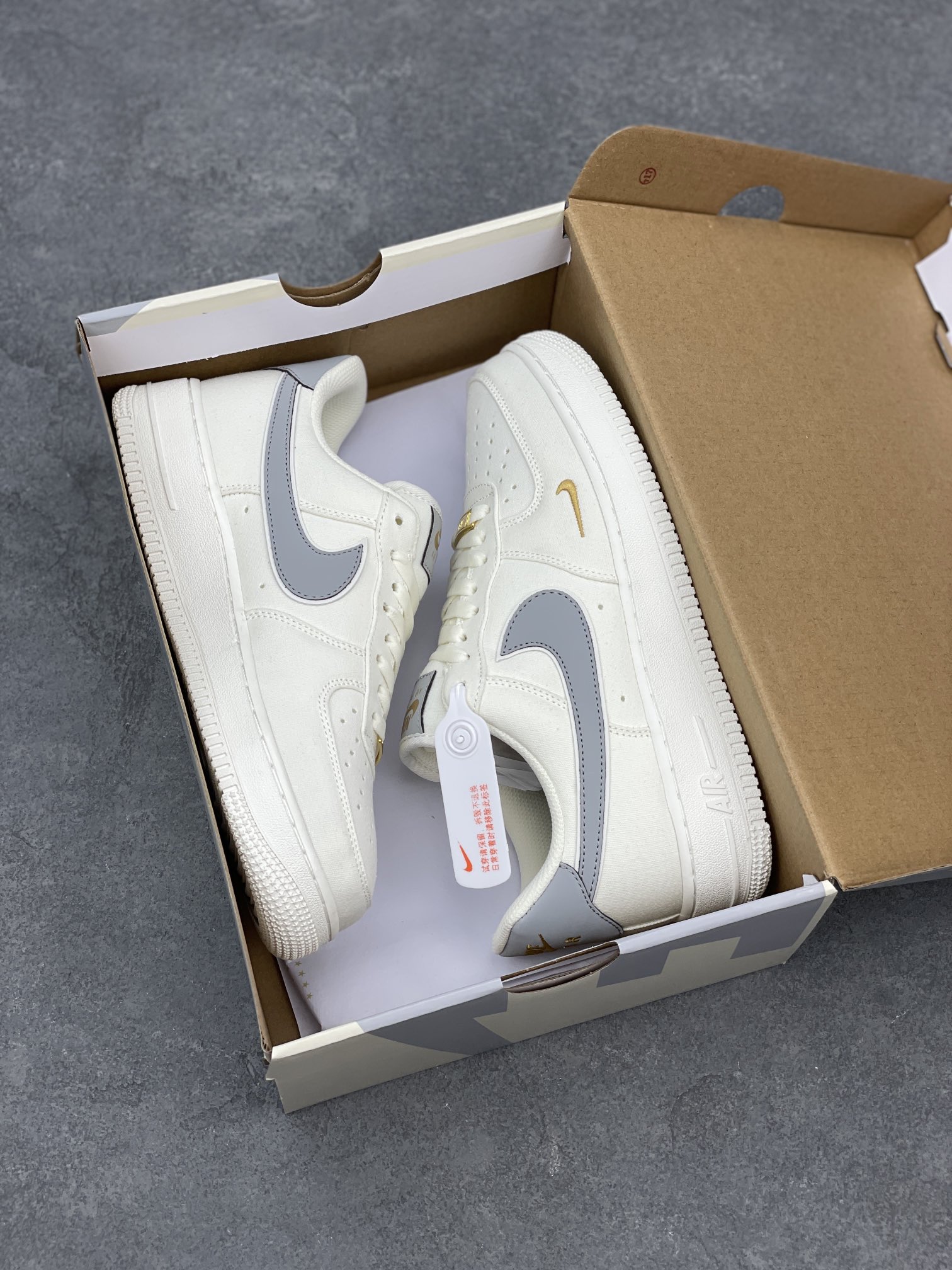 Nike Air Force 1 '07 Low Grey/Gold Casual Sneakers - Limited Edition 10 i1657001782 2070 8