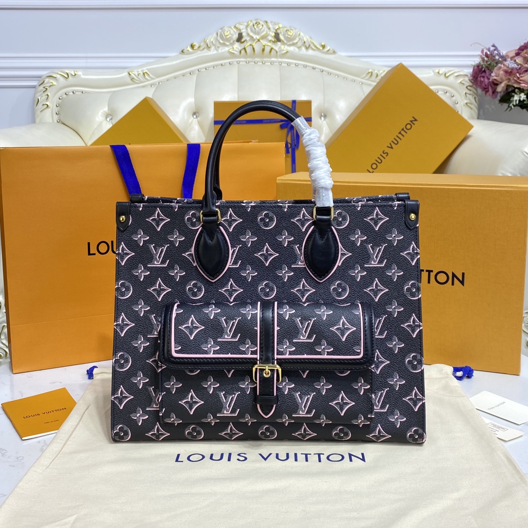 Louis Vuitton LV Onthego Bags Handbags Black Pink White Summer Collection M46154