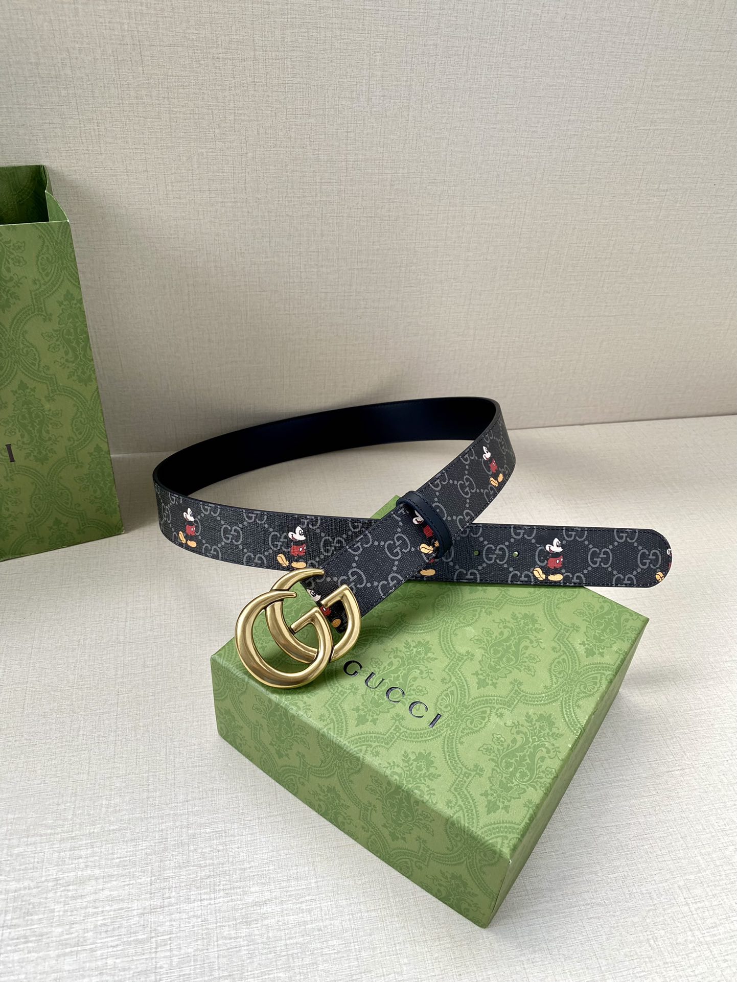 宽度4.0cmGUCCI米奇动漫图案
