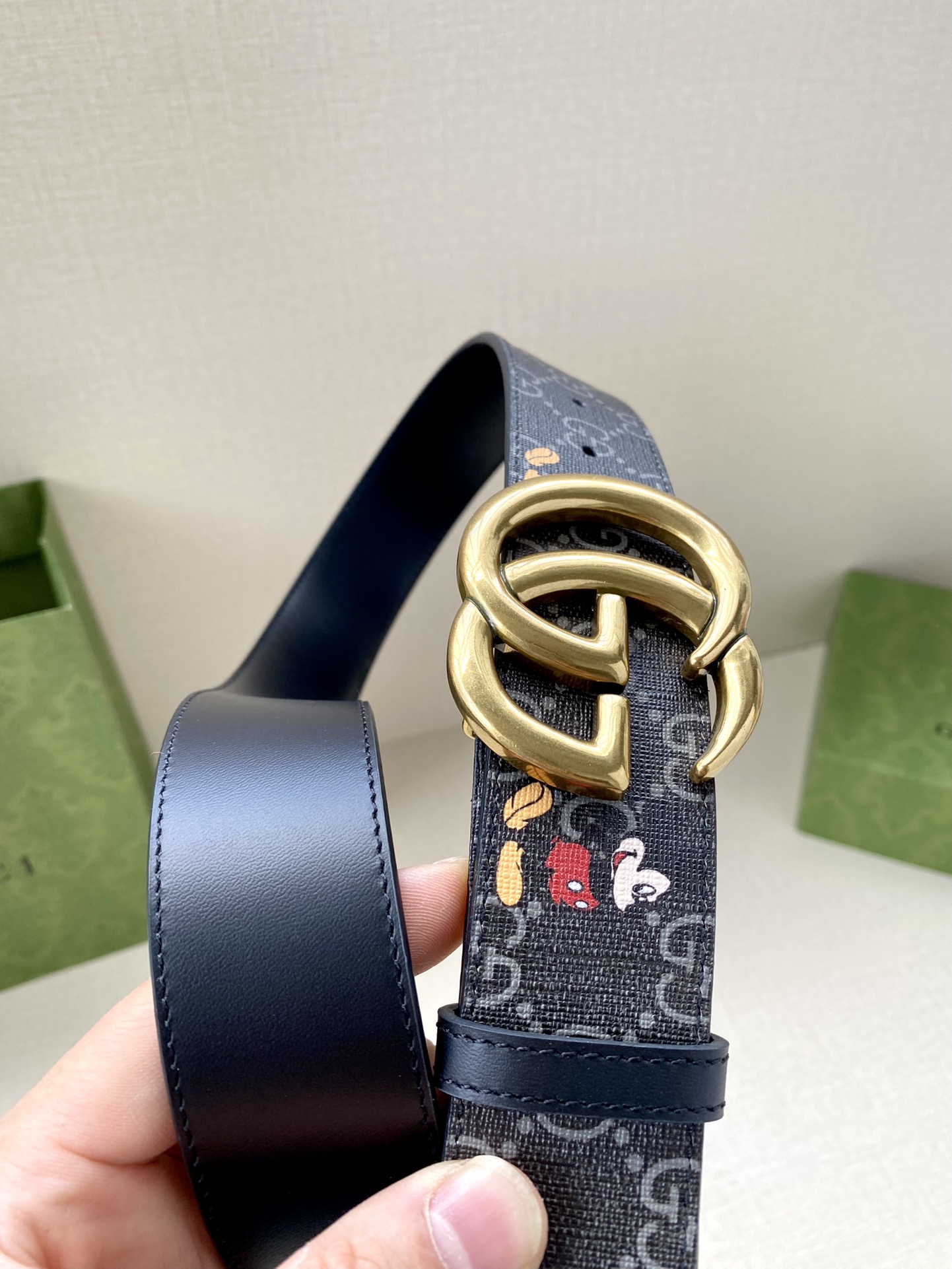 宽度4.0cmGUCCI米奇动漫图案