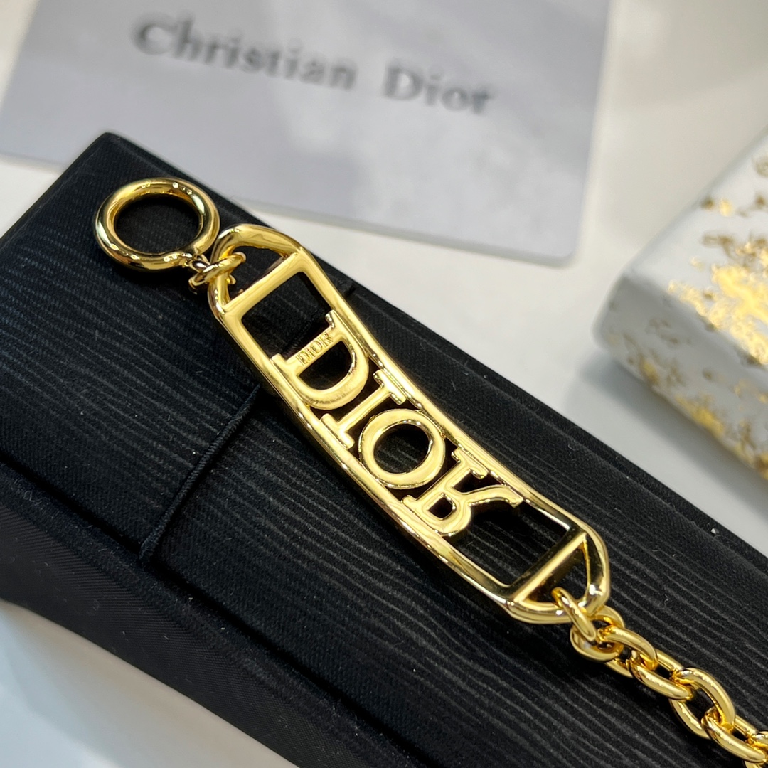 新款☑️DIOR迪奥满钻字母项链手链