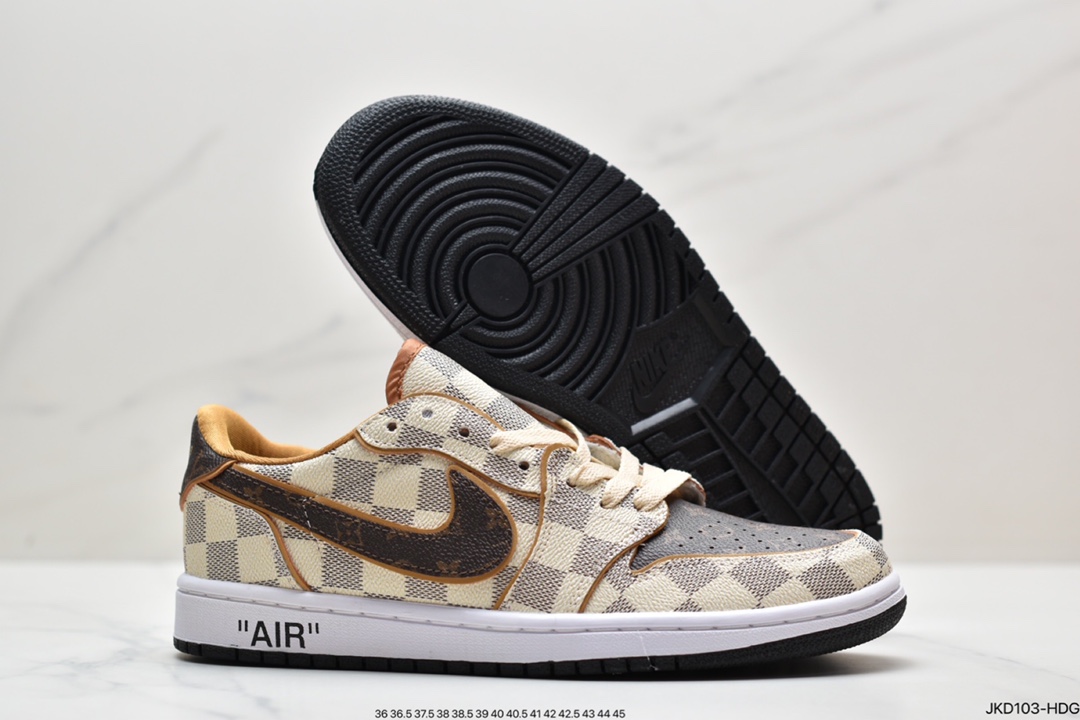 160 乔丹Air Jordan 1 Low AJ1 WH LV 乔1 中帮复古文化休闲运动篮球鞋