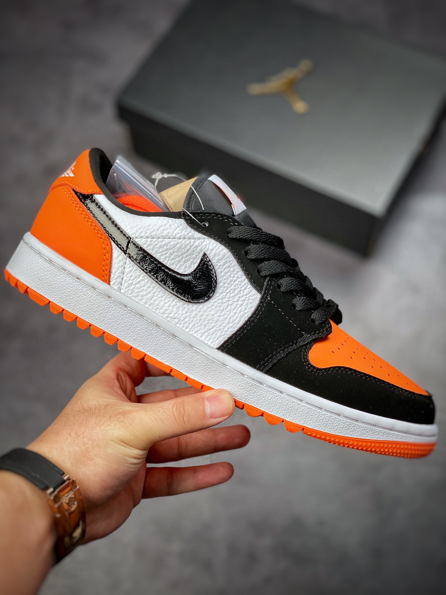 200 Air Jordan 1 Low Golf 黑橙扣碎高尔夫系列  AJ1乔1低帮休闲板鞋DD9315-800
