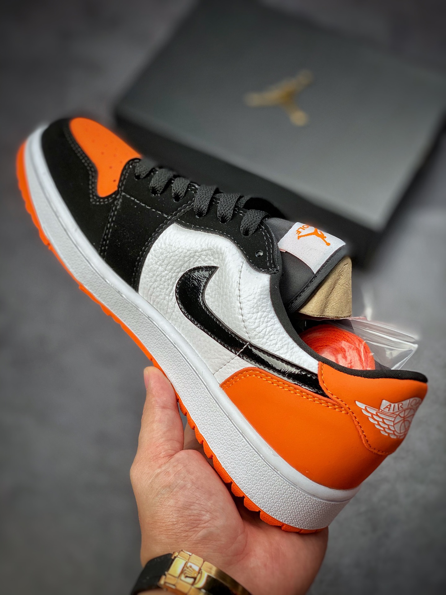 200 Air Jordan 1 Low Golf 黑橙扣碎高尔夫系列  AJ1乔1低帮休闲板鞋DD9315-800