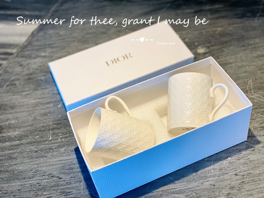 Dior Cannage Mug Gift Set (Set of 2 - Comprehensive 3