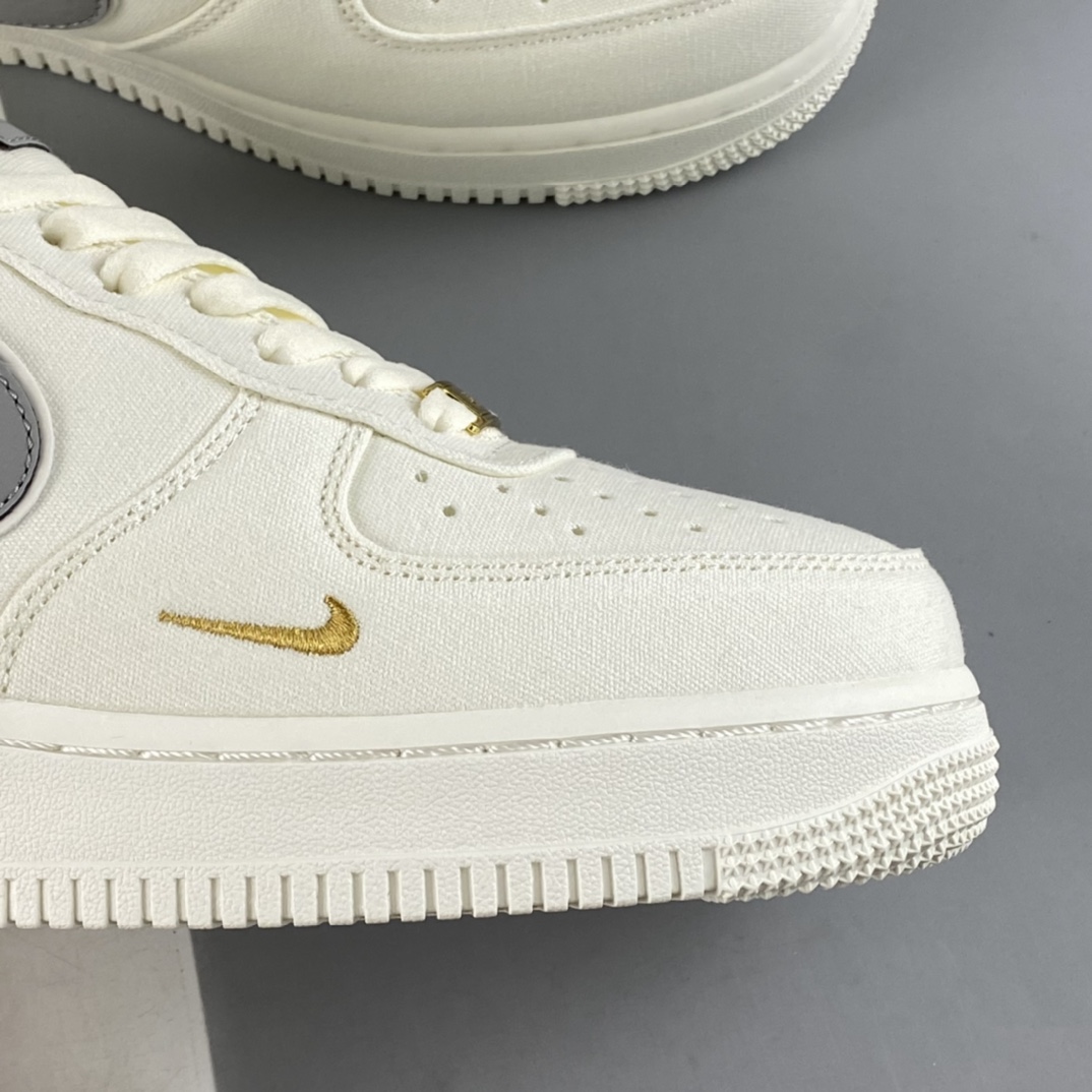 P220  Nike Air Force 1’07 Low 灰金布面 空军一号低帮休闲板鞋 MN5696-609