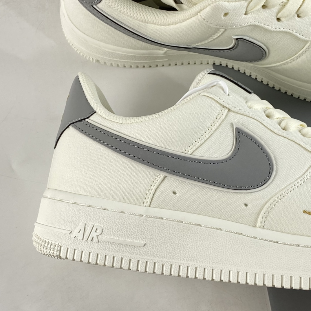 P220  Nike Air Force 1’07 Low 灰金布面 空军一号低帮休闲板鞋 MN5696-609