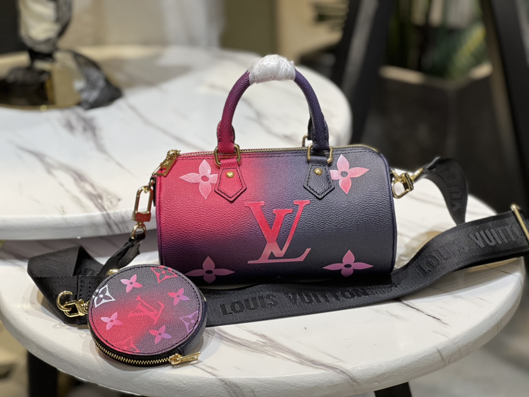 UK 7 Star Replica
 Louis Vuitton LV Papillon BB Bags Handbags Shop the Best High Authentic Quality Pink Purple Monogram Canvas Spring Collection M59860