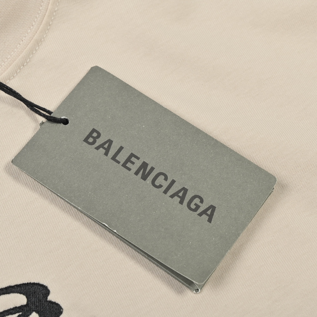 Balenclaga/巴黎世家短袖T恤男女款百搭推荐 Balenclaga BB巴黎世家厚面料宽松版型刺绣