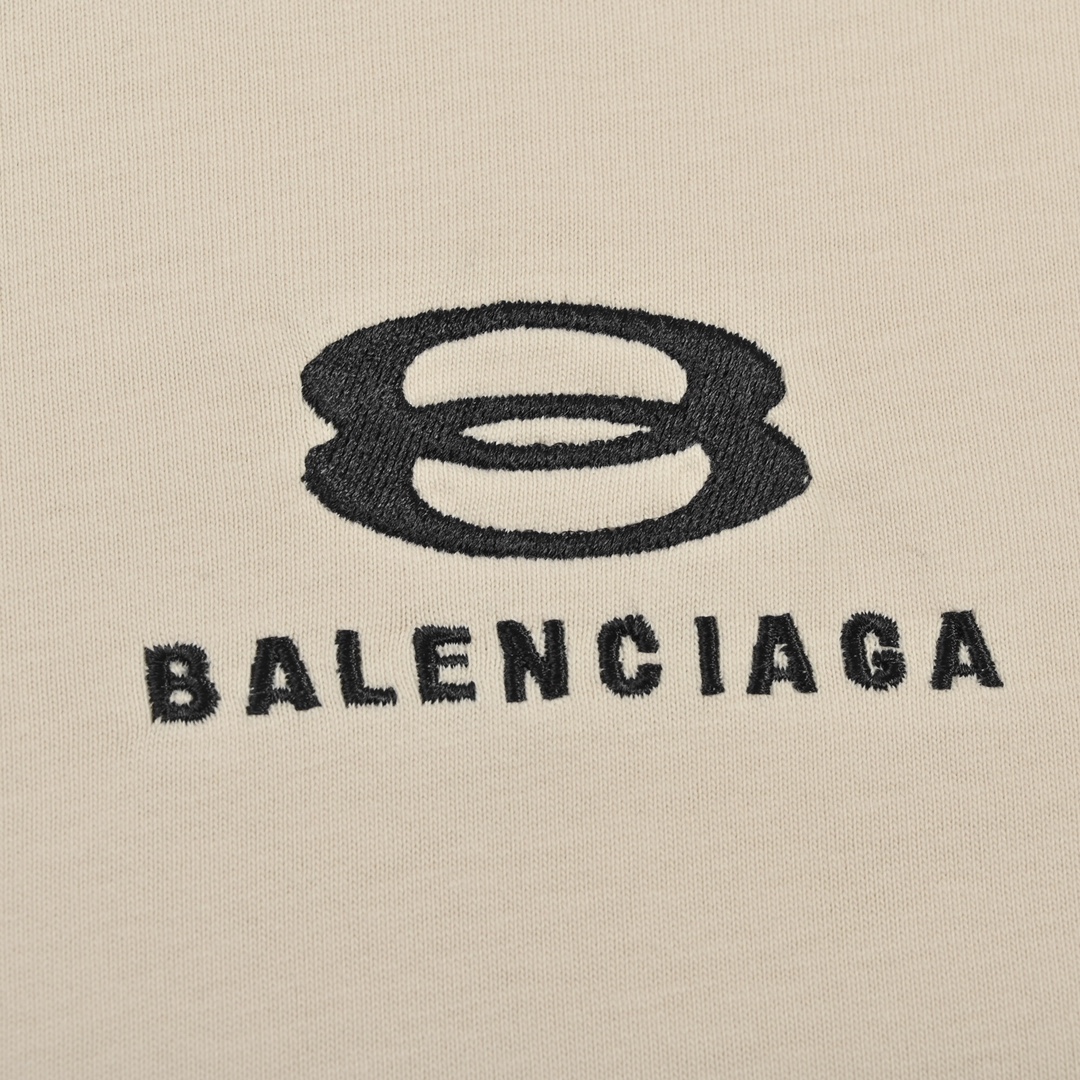 Balenclaga/巴黎世家短袖T恤男女款百搭推荐 Balenclaga BB巴黎世家厚面料宽松版型刺绣