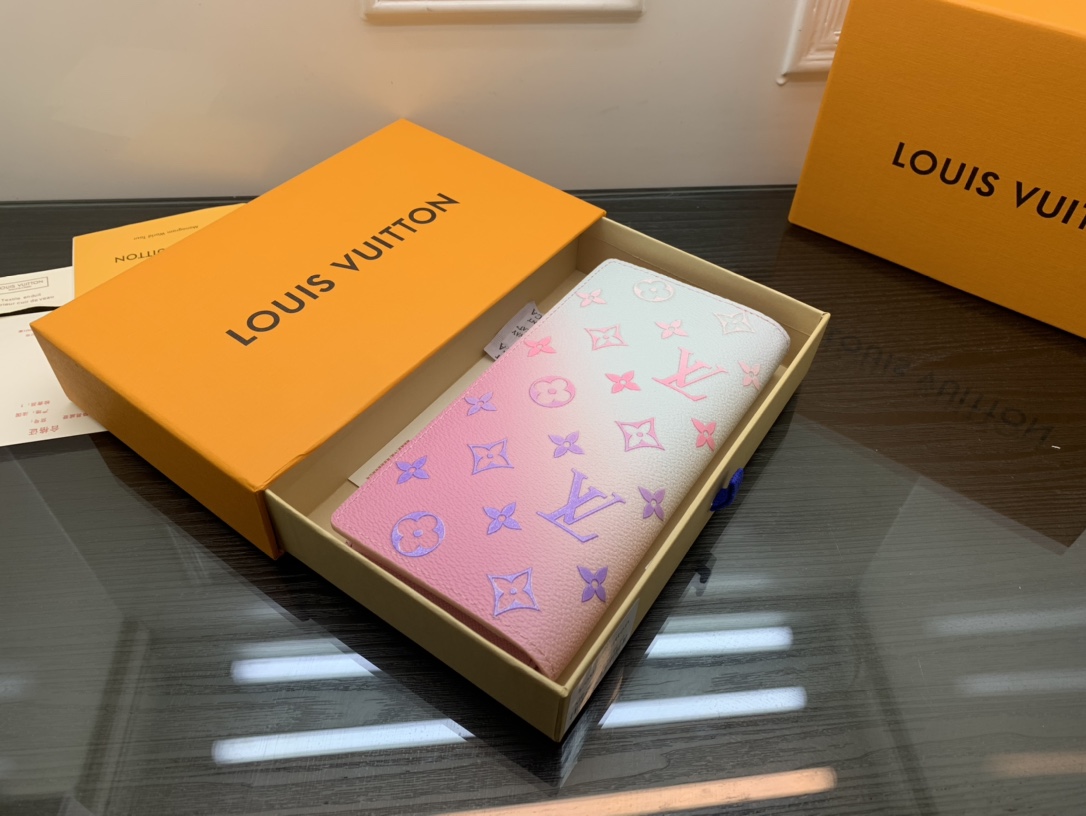 Genuine leather bifold wallet open view with card slots