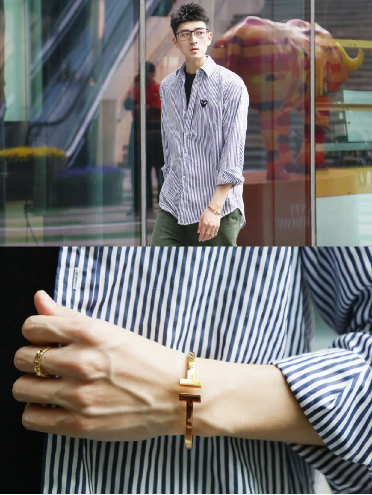 Tiffany & Co. Tiffany&Co.蒂芙尼 玫瑰金光面双T宽 手镯