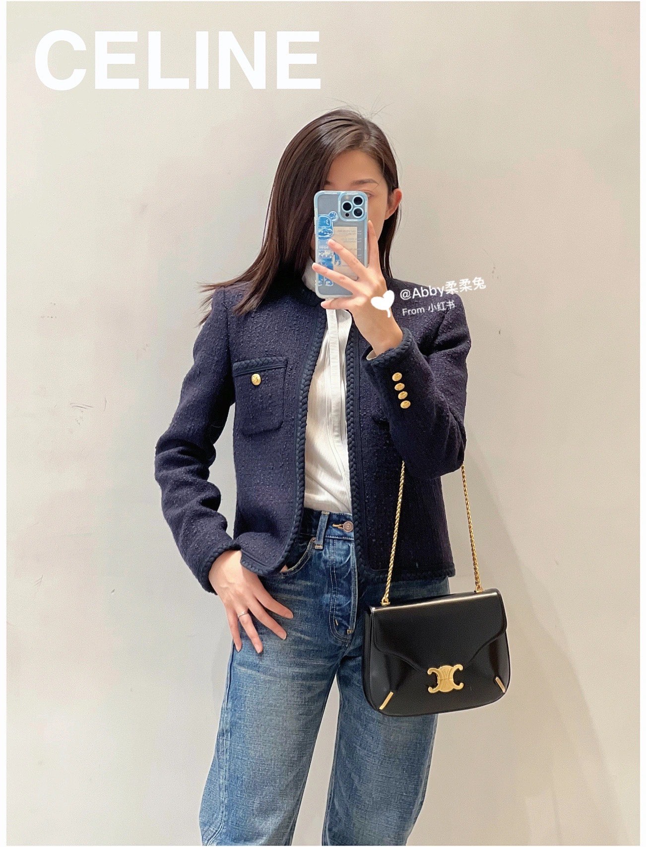 CELINE CHAIN BESACE TRIOMPHE 24.5CM BAG 199273黑色